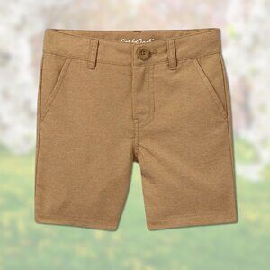 NWT Tan Adjustable Flat-Front Quick-Dry Chino Shorts - Toddler Boys 12M, 18M, 2T